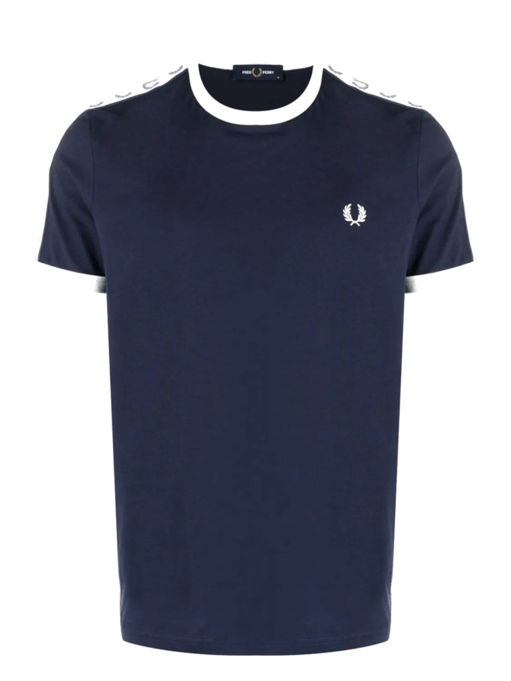 Fred Perry Navy Tee with White Contrast Trim